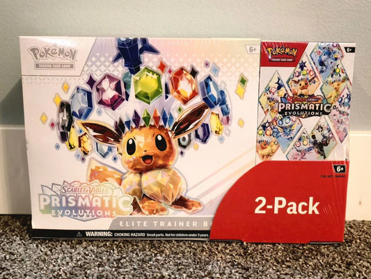 Scarlet & Violet Pristmatic Evolutions Elite Trainer Box + Booster Costco Bundle